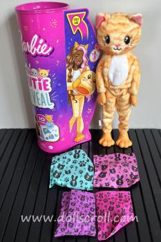 BARBIE CUTIE REVEAL DOLL 2021 Mattel HHG20 Pet Plush Kitty Pants Whiskers  READ